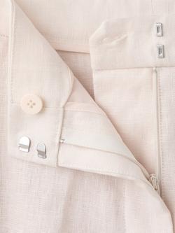 Mango Pure Linen Zip Fastening Trousers, Beige - view 2, Beige