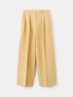 Mango Mid Rise Wide Leg Tailored Trousers, Mustard, Mustard