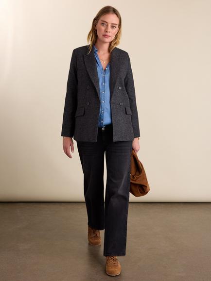 Isabella Oliver Organic Cotton Rich Wide Leg Maternity Jeans, Washed Black - view 2, Washed Black