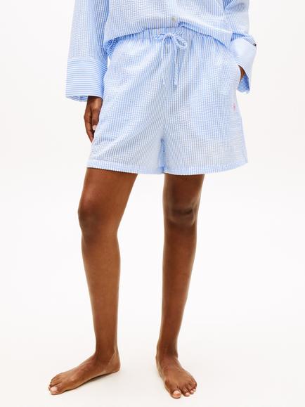 Tommy Hilfiger Embroidered Logo Seersucker Shorts, Light Blue, Light Blue