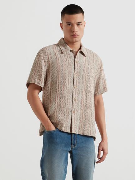 Farah Clarence Cotton Regular Fit Geometric Shirt, Multi, Multi