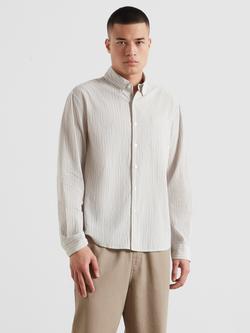 Farah Stanford Cotton Blend Regular Fit Shirt, Stone Grey, Stone Grey