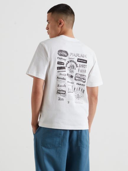 Farah Tilsworth Cotton Regular Fit Short Sleeve Graphic T-Shirt, White - view 2, White