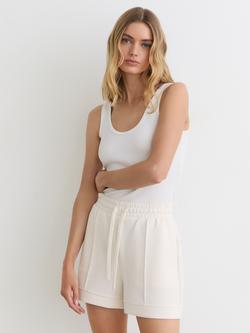 Reiss Bea Mid Rise Shorts, Ivory - view 2, Ivory