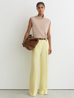Reiss Magda Wide Leg Trousers, Yellow, Yellow