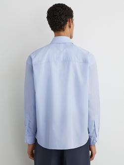 Reiss Ovante Striped Overshirt, Soft Blue - view 2, Soft Blue