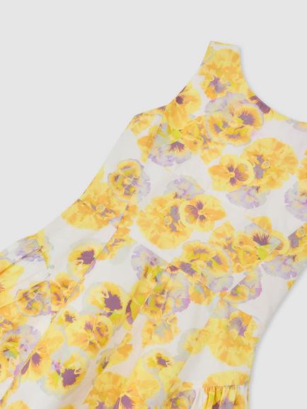 Reiss Kids' Irena Floral Dress, Yellow - view 2, Yellow