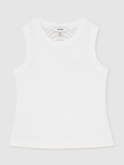 Reiss Kids' Tara Lace Back Vest, White, White