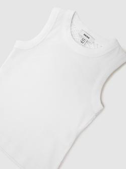 Reiss Kids' Tara Lace Back Vest, White - view 2, White