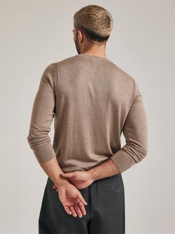 SALTS Unisex Silk Blend Fine Knit Jumper, Mink - view 2, Mink