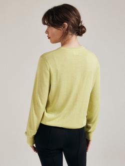 SALTS Unisex Silk Blend Fine Knit Jumper, Mink - view 2, Limeade