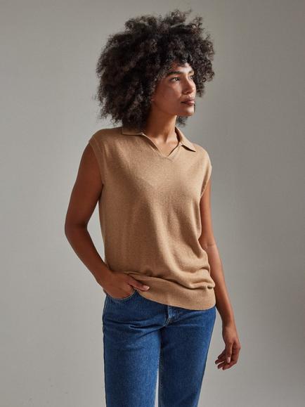 SALTS Unisex Polo Tank, Camel