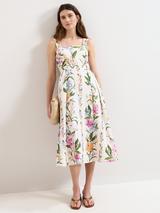 Phase Eight Lucia Linen Rich Floral Dress, Multi