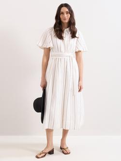 Phase Eight Marielle Linen Blend Shirt Dress, White, White