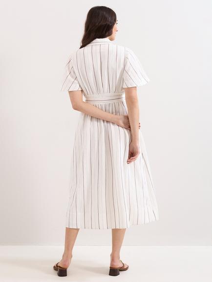 Phase Eight Marielle Linen Blend Shirt Dress, White - view 2, White