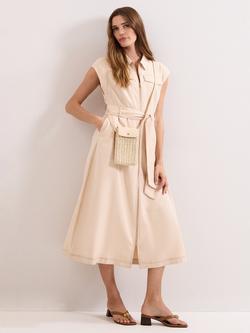 Phase Eight Petite Alira A-Line Utility Midi Dress, Stone, Stone