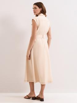 Phase Eight Petite Alira A-Line Utility Midi Dress, Stone - view 2, Stone