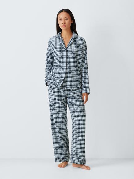 John Lewis Long Sleeve Star Print Pyjama Set, Blue, Blue