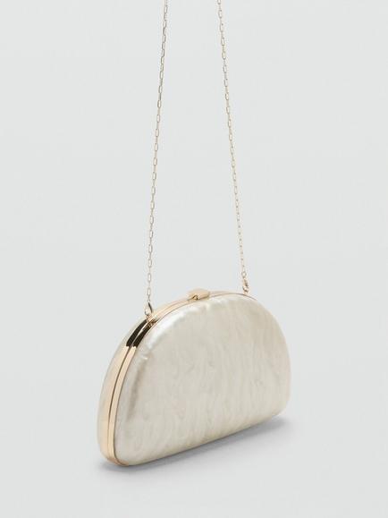 Mango Chain Strap Clutch Bag, Ice, Ice