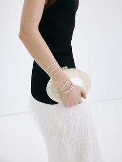 Mango Chain Strap Clutch Bag, Ice - view 2, Ice