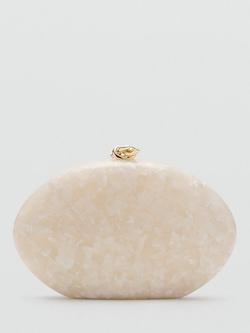 Mango Chain Strap Clutch Bag, Ivory, Ivory