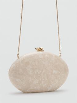 Mango Chain Strap Clutch Bag, Ivory - view 2, Ivory