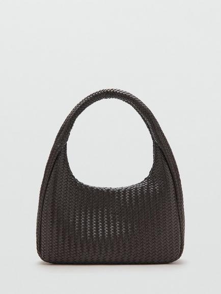 Mango Woven Shoulder Bag, Chocolate - view 2, Chocolate
