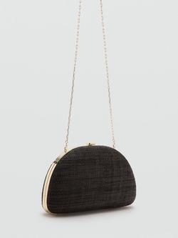 Mango Chain Strap Clutch Bag, Chocolate, Chocolate