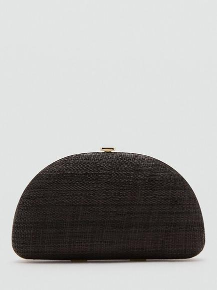 Mango Chain Strap Clutch Bag, Chocolate - view 2, Chocolate