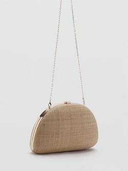 Mango  Chain Strap Clutch Bag, Beige, Beige