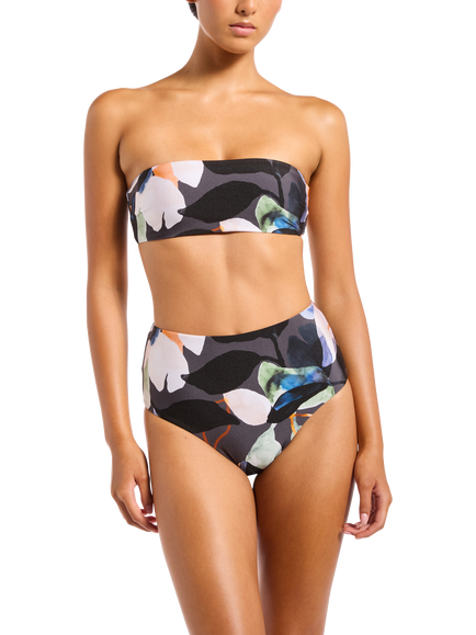 JETS Flourish High Waist Bikini Bottoms, Charcoal, Charcoal
