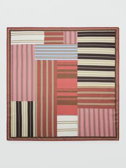 Mango Lightweight Patchwork Striped Scarf, Red/Multi, Red/Multi