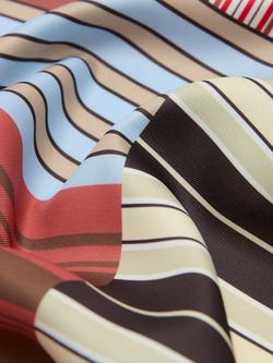 Mango Lightweight Patchwork Striped Scarf, Red/Multi - view 2, Red/Multi