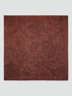 Mango Lightweight Embroidered Scarf, Terracotta, Terracotta