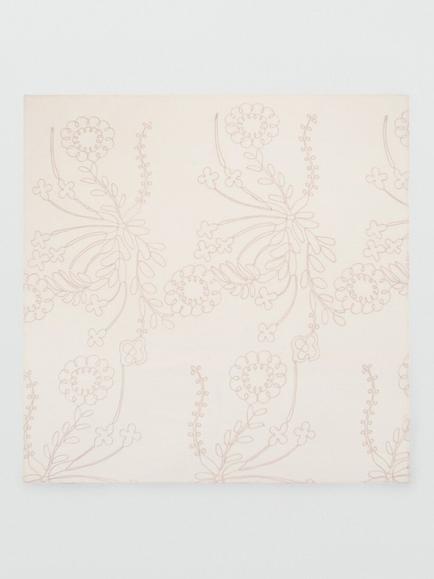 Mango Lightweight Embroidered Square Scarf, Beige, Beige
