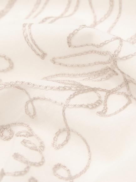 Mango Lightweight Embroidered Square Scarf, Beige - view 2, Beige