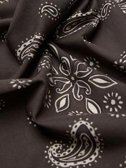 Mango Paisley Print Lightweight Square Scarf, Chocolate - view 2, Chocolate