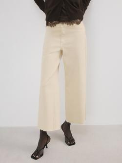 Mango High Waisted Culotte Jeans, Vanilla, Vanilla