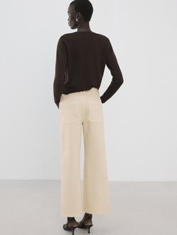 Mango High Waisted Culotte Jeans, Vanilla - view 2, Vanilla