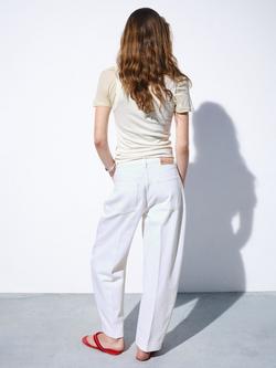 Mango Mid Rise Balloon Leg Jeans, Off White - view 2, Off White