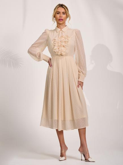 Jolie Moi Textured Shirt Dress, Cloud White, Cloud White