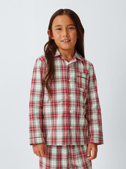 John Lewis Kids' Family Cotton Check Pyjamas, Multi, Multi