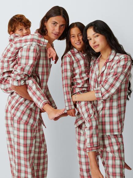 John Lewis Kids' Family Cotton Check Pyjamas, Multi - view 2, Multi