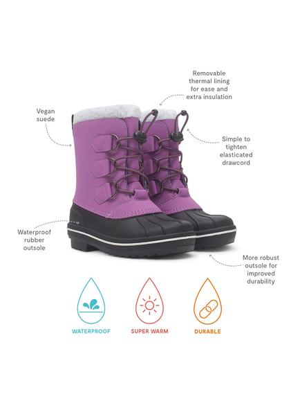 Muddy Puddles Kids' Snowdrift Snow Boots - view 2, Lilac