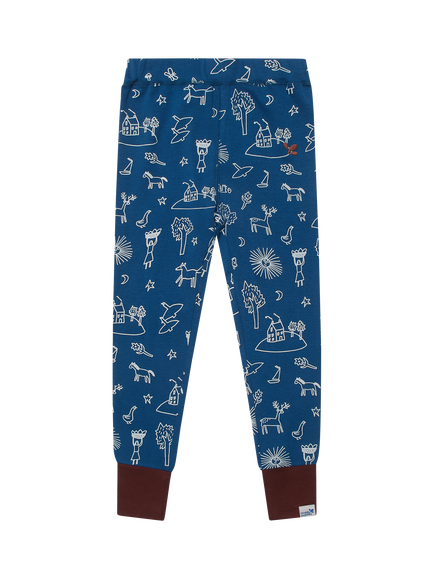 Muddy Puddles Kids' Base Layer Bottoms, Blue/Multi