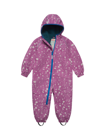 Muddy Puddles Kids' Splash AIl In One Puddlesuit, Pink/White, Pink/White