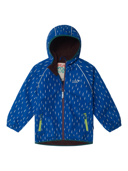 Muddy Puddles Kids' EcoSplash Hooded Waterproof Jacket, Blue/Multi