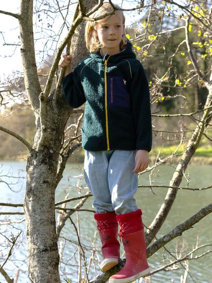 Muddy Puddles Kids' Hooded Borg Fleece Jacket - view 2, Green