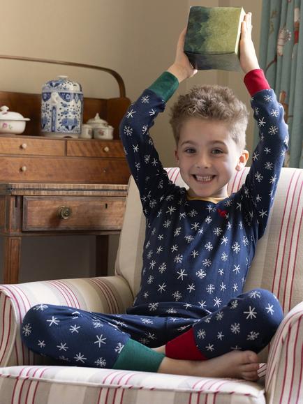 Muddy Puddles Kids' Long Sleeve Christmas Pyjama Set - view 2, Navy/Multi