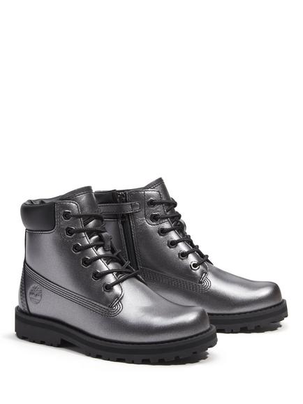 Timberland Kids' Courma 6 Zip Side Boots, Silver Full Grain - view 2, Silver Full Grain